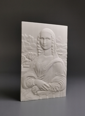 蒙娜丽莎石膏浮雕装饰画扩香桌面扩香摆件北欧风艺术浮雕画小众