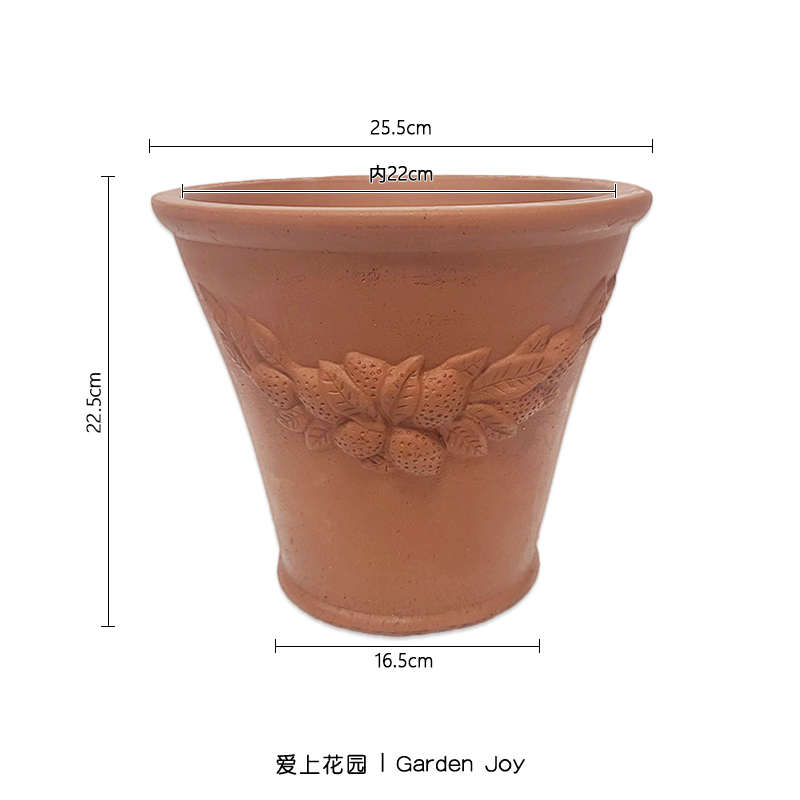 圆口收底 爱上花园 欧式 粗制红陶 大花盆 盆器陶盆 陶缸透气乡村 - 图2