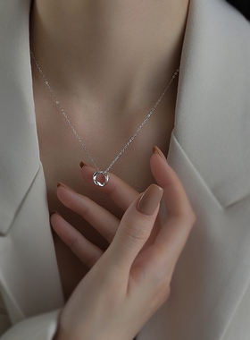 纯银项链几何轻奢小众简约气质