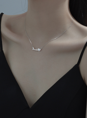 S925纯银项链女轻奢小众设计高级感鱼骨颈链2025年新款爆款锁骨链