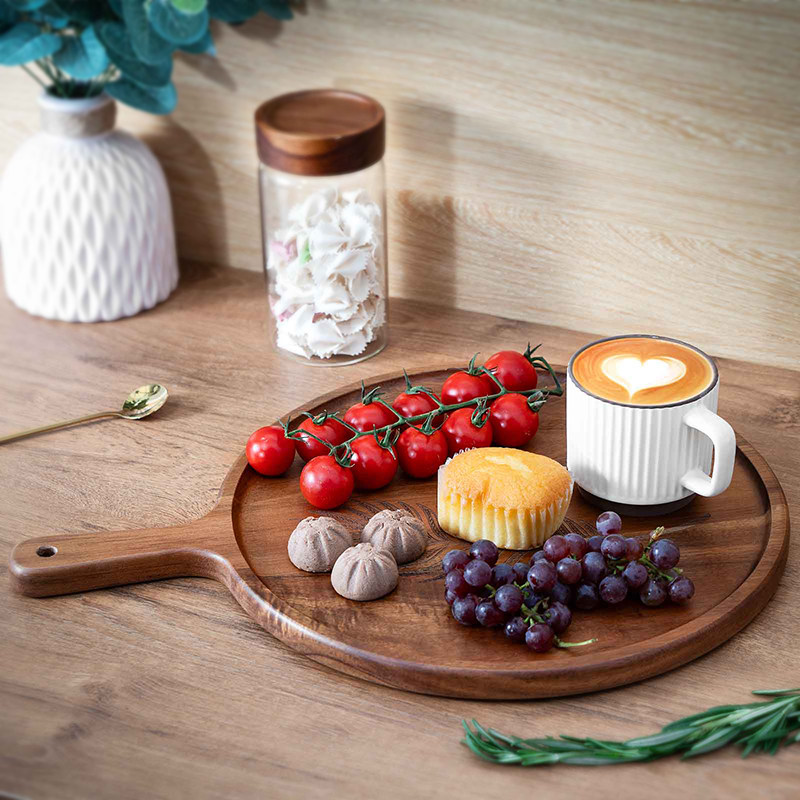 Bill.F相思木牛排餐盘实木家用木盘圆形食物盘西餐盘披萨托盘大号,淘宝优惠券,粉丝福利购,淘宝优惠卷