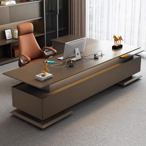 High-end light extravagant president table desk boss table background cabinet manager room big bandai brief modern table and chairs combination