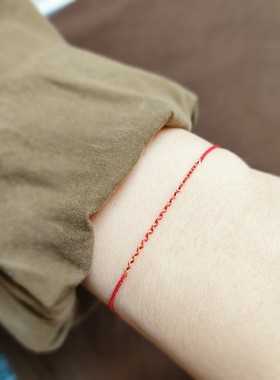 AU  750极细金链超闪手工编织红绳手绳手链脚绳脚链本命简约