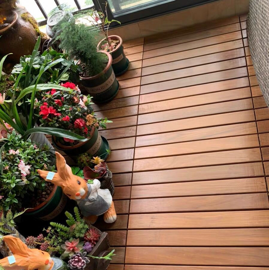 网红阳台木地板露台防水防腐实木室内户外拼接重蚁木改造花园自铺