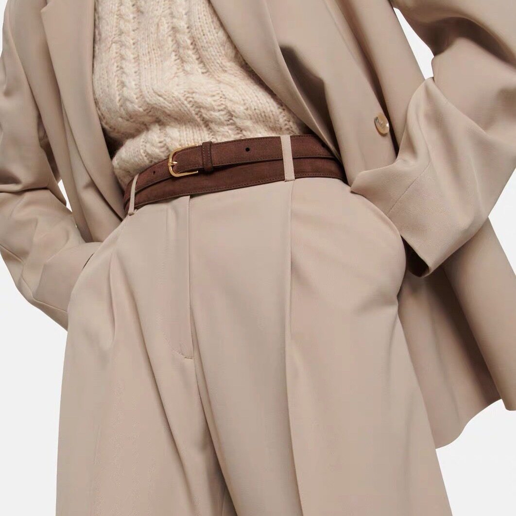 Women's suede minimalist belt