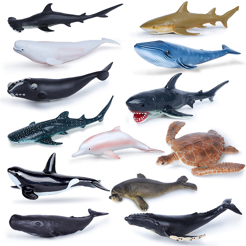 仿真软胶海洋动物世界模型蓝鲸鱼锤头鲨鱼海龟儿童玩具白鲸海豹豚,淘宝优惠券,粉丝福利购,淘宝优惠卷