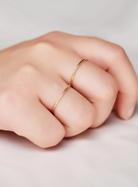 匠趣简约开口素圈细取14k包金