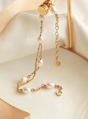 原创14k包金可调节天然淡水珍珠