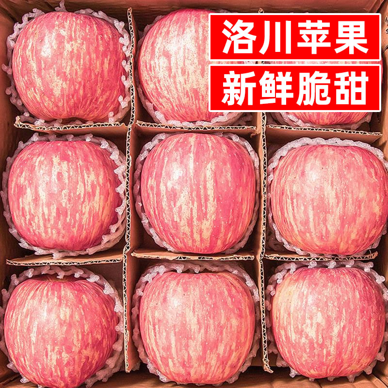 正宗陕西洛川苹果水果新鲜当季整箱红富士冰糖心一级脆甜10斤包邮