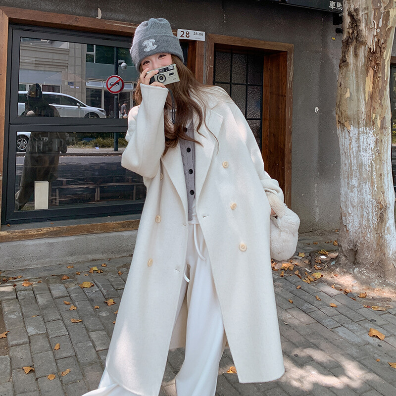 【现货现货】濮院精典款双面羊绒休闲大衣 - 图1