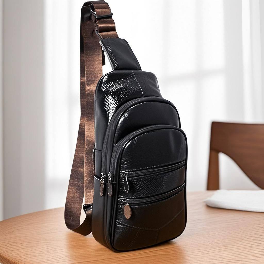 胸包男真皮男士斜挎包大容量头层牛皮背包休闲旅行包软皮收银钱包,淘宝优惠券,粉丝福利购,淘宝优惠卷