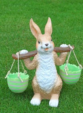 田园风仿真兔子卡通庭院工艺品
