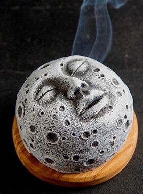 跨境新款moon incense burner月面香炉香薰燃烧器客厅装饰品摆件