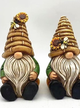 跨境蘑菇乌龟蜗牛小矮人树脂工艺品摆件插花花园户外花圃园林装饰