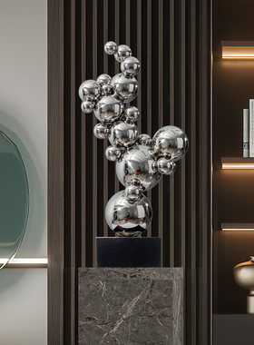 由居不锈钢售楼处设计师风金属球