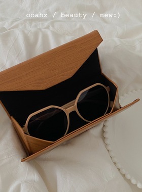 海边落日」适合凹造型的米茶色墨镜 复古大框太阳镜显瘦款ins风女