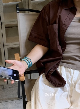 提夫尼蓝~叠戴亮色小串珠手链 小众纯色中性男女ins显白手串手饰