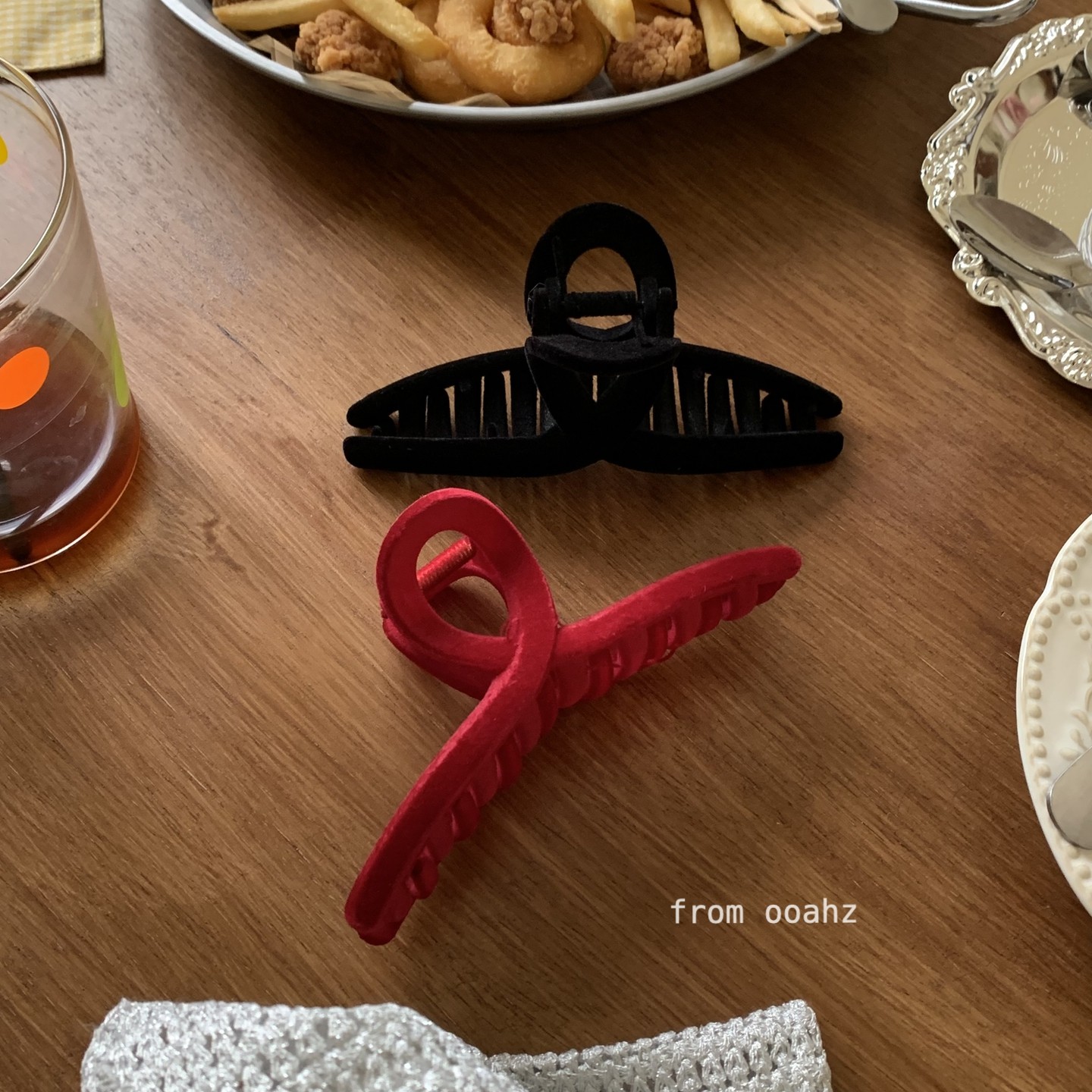 发型技巧｜植绒八字夹 复古百搭法式抓夹交叉发抓盘发夹子后脑勺,淘宝优惠券,粉丝福利购,淘宝优惠卷