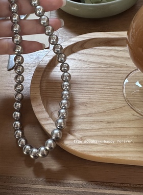 OOTD配饰合集~韩博主同款复古串珠项链 小众爱心天然石钢珠毛衣链