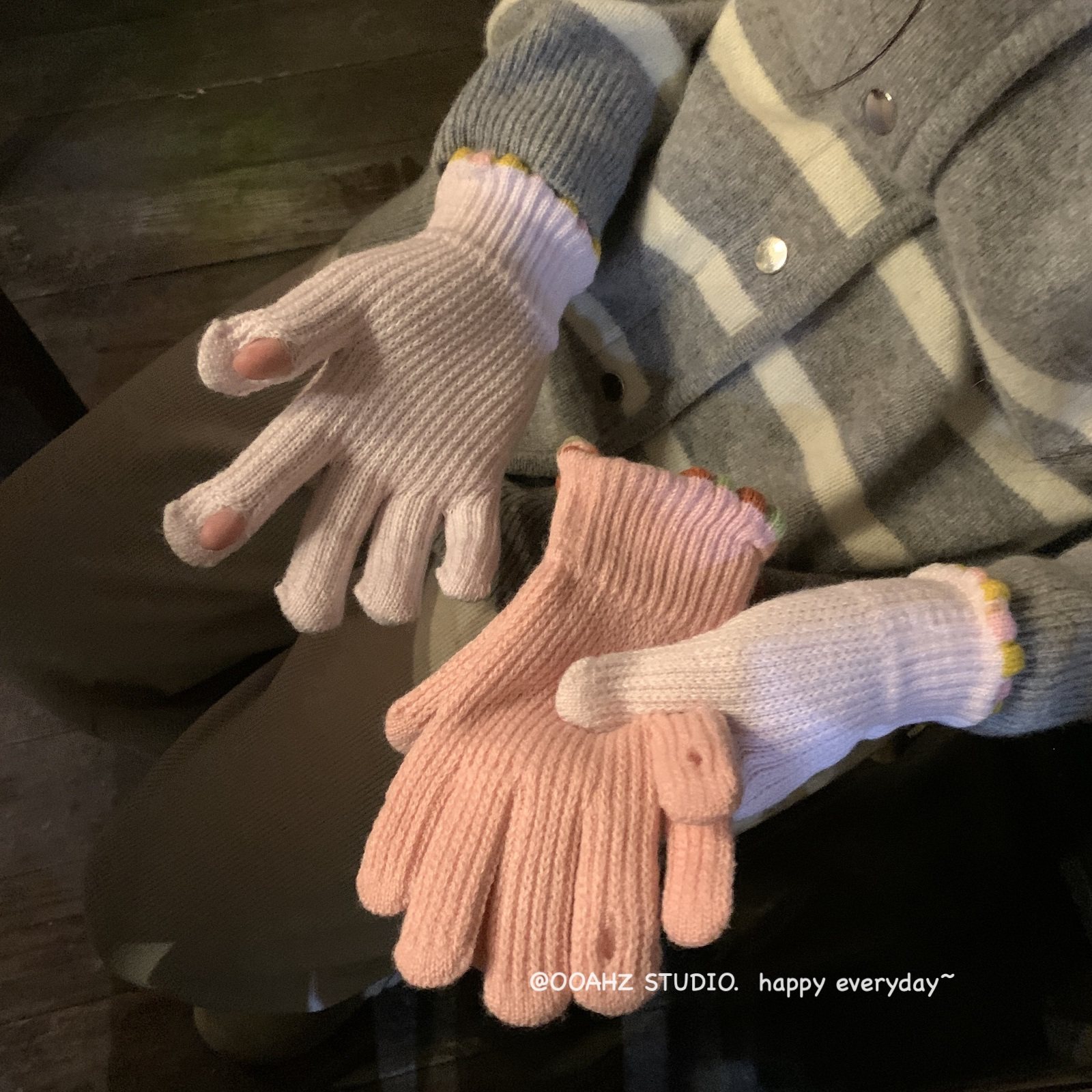 在深秋～韩国ins冬季露指毛线针织手套 纯色触屏保暖防风骑车分指,淘宝优惠券,粉丝福利购,淘宝优惠卷