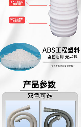 洗衣机排水管延长管通用型全自动下水软管二合一加长放水管出水管 - 图2