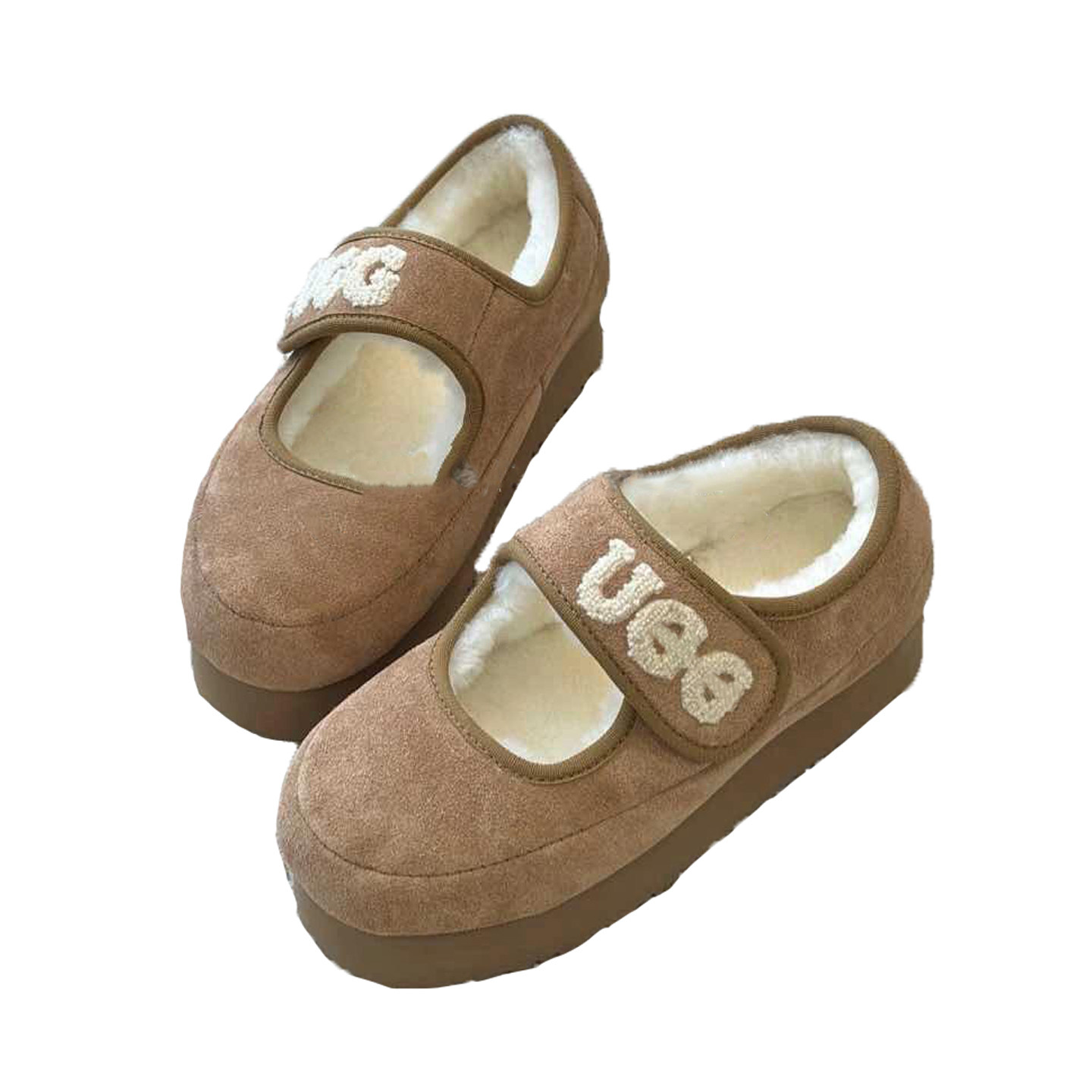 小个子松糕厚底毛毛鞋女冬外穿加绒2025新款复古棉鞋法式刺绣单鞋,淘宝优惠券,粉丝福利购,淘宝优惠卷