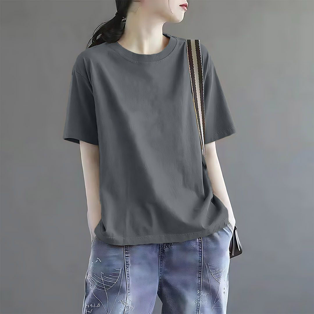 深圳南油纯棉短袖t恤女2025夏季新款小众设计感字母爆款内搭体恤 - 图3