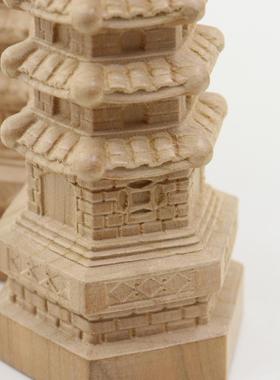 桃木7层9层11层13层文昌塔木质雕刻摆件考试中考学生高考木雕摆件