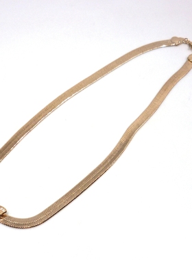 时尚欧美外贸项链短款镀金扁平蛇骨链蝴蝶深蓝水钻出口原单新款潮