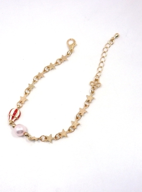 日单女合金珍珠草莓热气球挂件