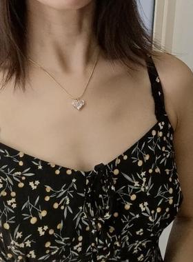 项链锁骨链满钻婚庆款璀璨锆石女