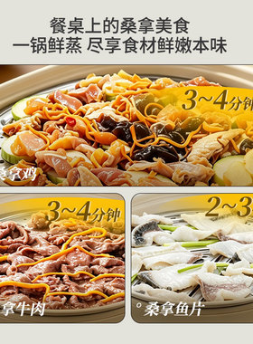 洁氏玻璃全自动海鲜速蒸火锅蒸锅