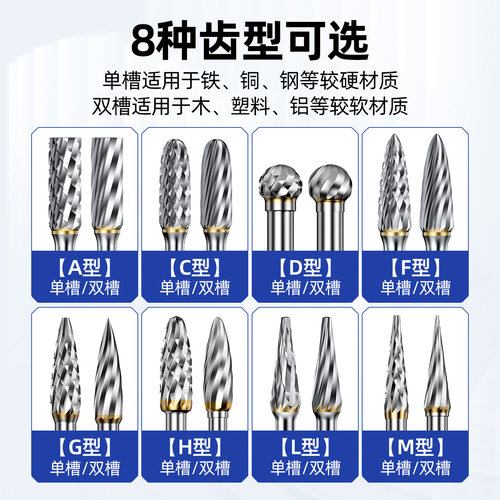 蓝胜硬质合金旋转锉刀3mm柄电钻打磨头电磨专用抛光扩孔钨钢铣刀 - 图1