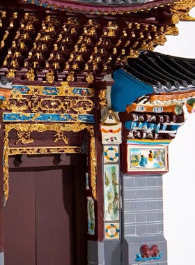 办公室装饰品中国风礼品传统三滴水门楼中式建筑模型摆件创意摆i.