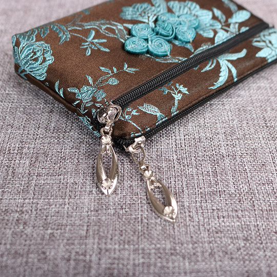 Silk brocade Nanjing Yunjin card holder coin purse disc buckle