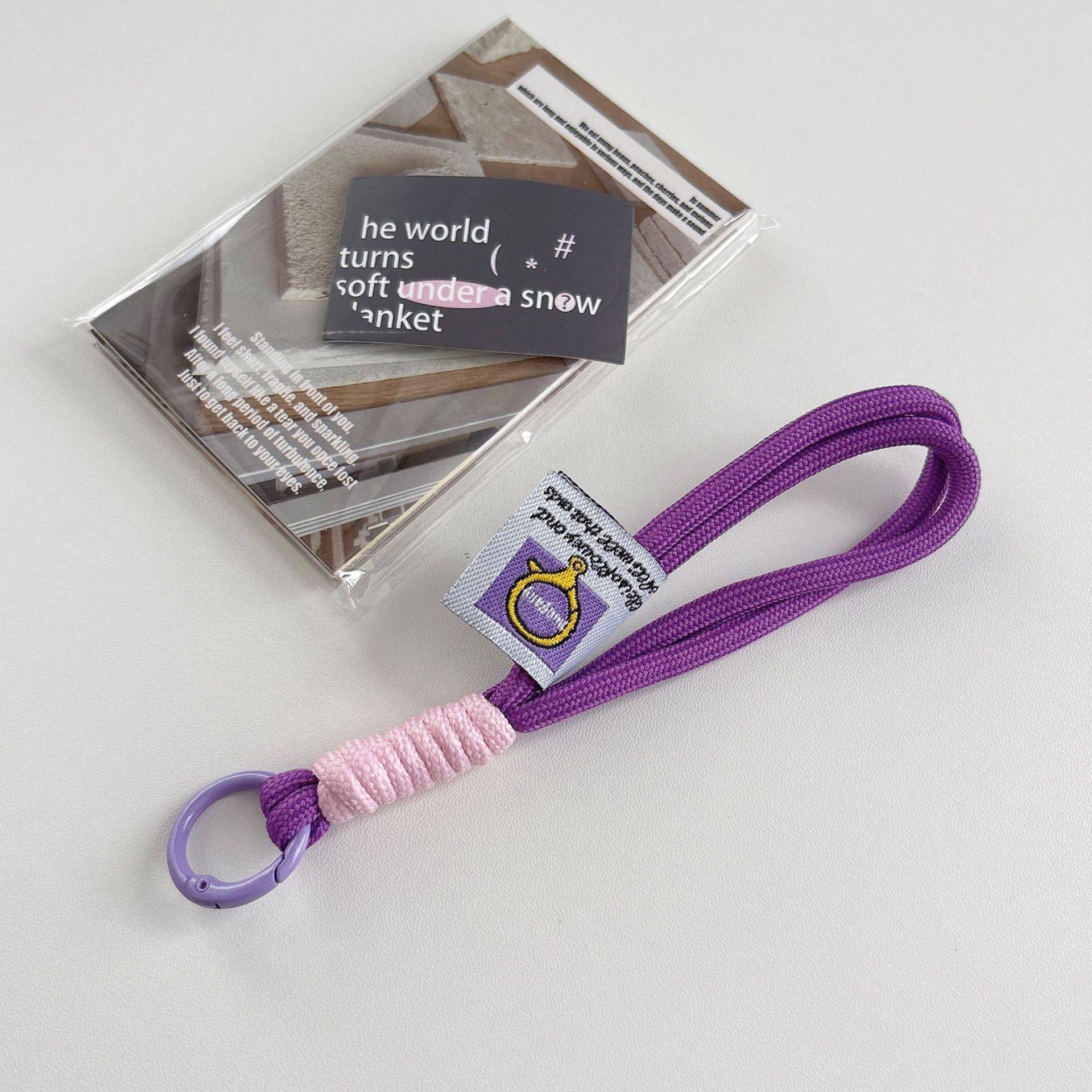 Colorblock nylon braided hand rope plush pendant mobile phone bag pendant DIY jewelry accessories
