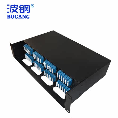 波钢MPO公头LC192芯光纤配线架内置24芯预端MPO模块盒19寸2U48口 - 图0