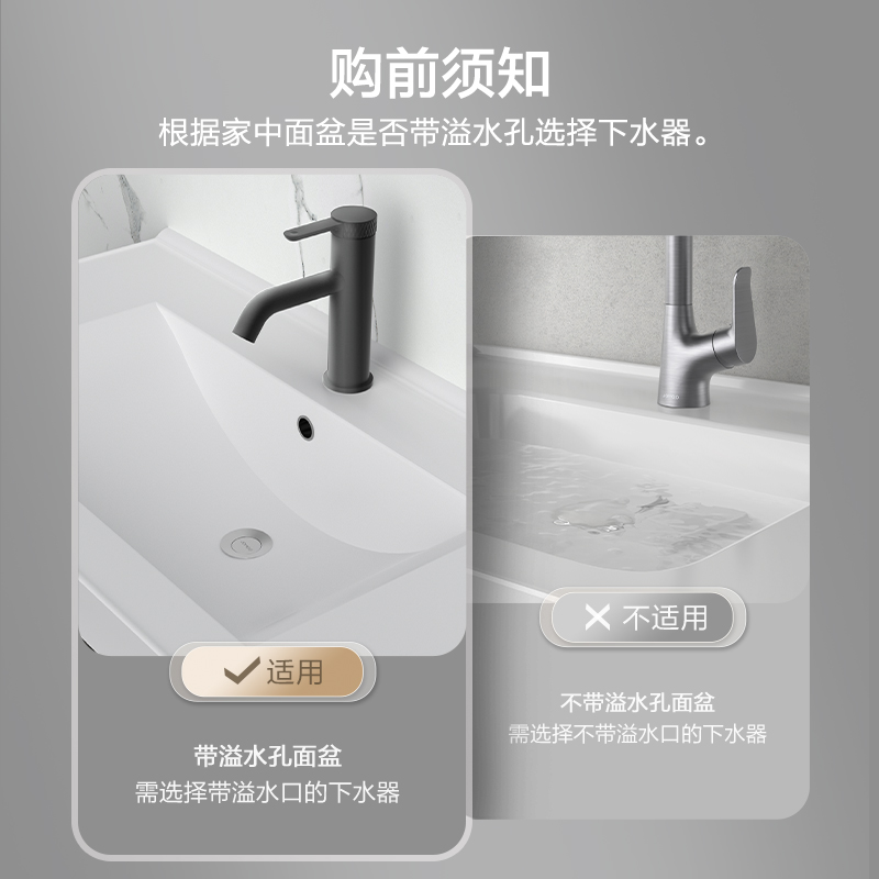 九牧面盆下水器短款洗脸盆洗手池台盆塞下水配件墙排防臭地排污管 - 图1