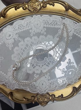 纯手工法式复古天然淡水异形巴洛克珍珠项链颈链锁骨链女S925纯银