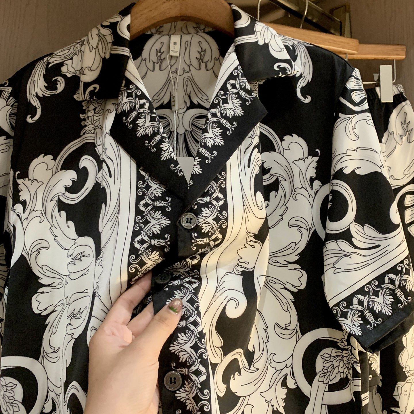 男士真丝睡衣夏季三件套薄款高级感欧美风夏天桑蚕丝睡衣男家居服 - 图2