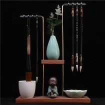 Brass Rod Pen Holder Brush Pen Hung Writing Brush Student Ink Disc Creative Pendulum Piece Hanging Pen Selling Pen Display Shelf Brush Holder