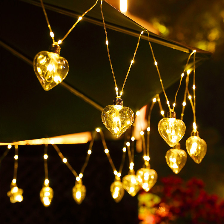 Solar leather cord lights, colorful lights, flashing lights, outdoor low-voltage waterproof courtyard camping decoration arrangement star atmosphere lights
