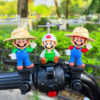 Super Mario Electric Car Bicycle Decoration Car Ornament Motorcycle Helmet Propeller Mary Doll