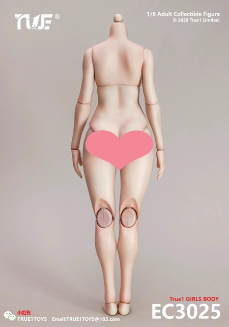 In stock True1Toys 1/6 female body peach butt version EC3025 EC3026 white skin movable joints