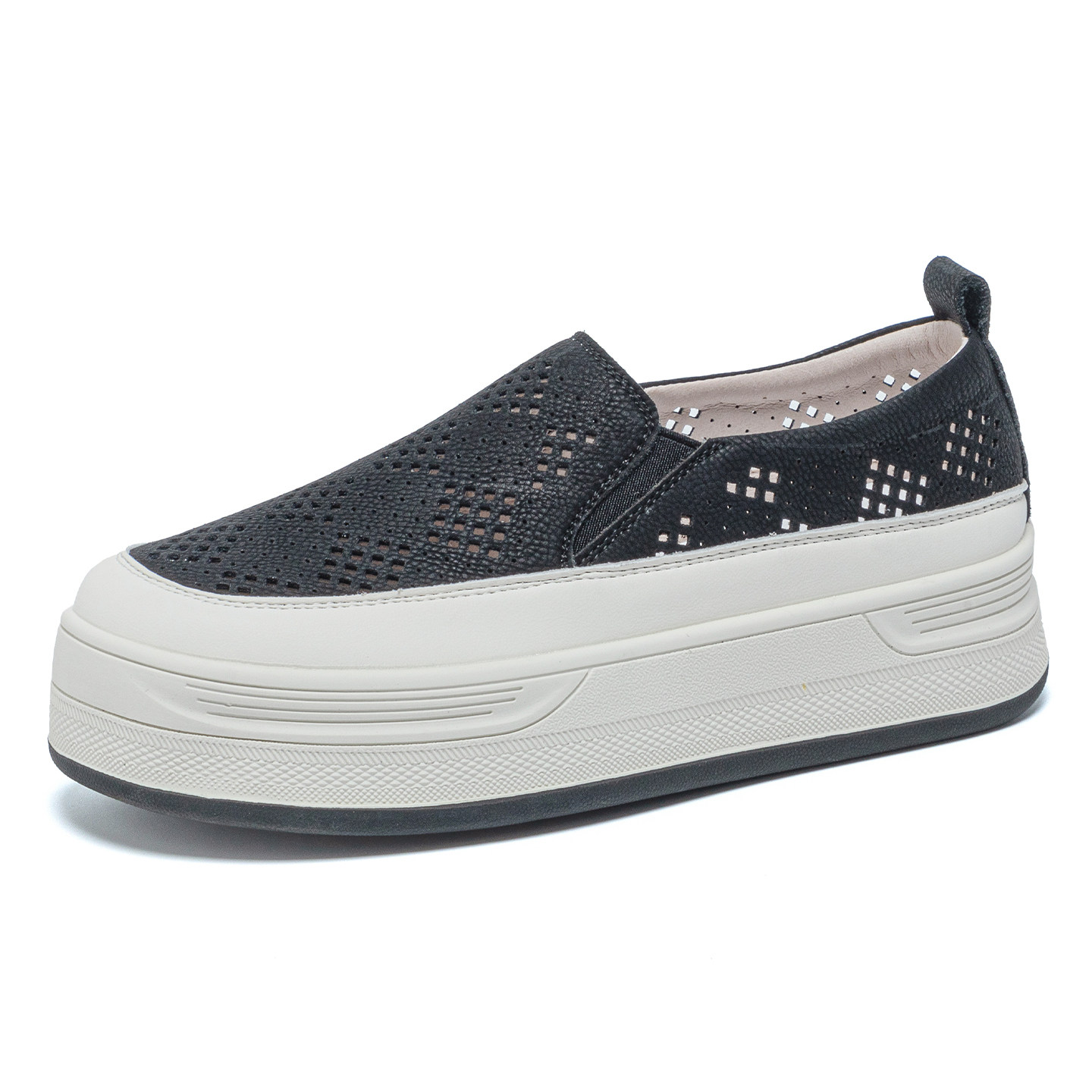 Genuine leather hollow breathable casual loafers sports sneakers