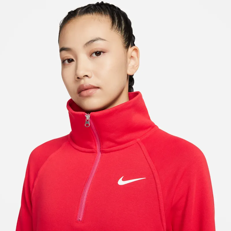 正品耐克/NIKE CNY女子运动训练半拉链中国红立领卫衣FD4070-657 - 图1