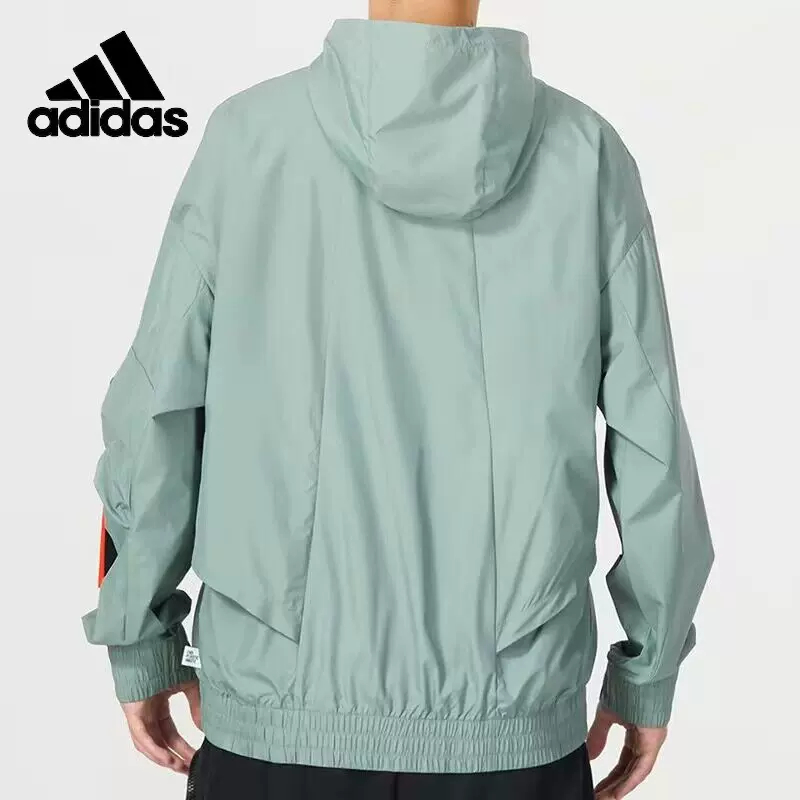 正品Adidas阿迪达斯男子新款简约连帽休闲运动梭织夹克外套IC6732 - 图0