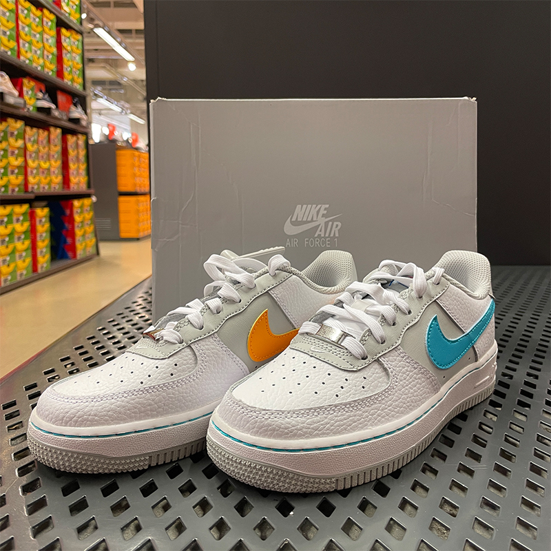 Nike耐克AirForce1Low空军一号白灰蓝拼接女子运动板鞋DJ9993-100-图1