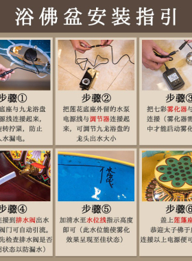 纯铜景泰蓝九龙吐水太子佛浴佛盆