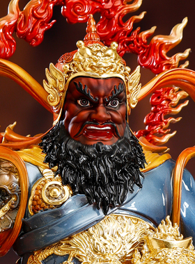 纯铜珐琅彩赵公明五路财神摆件